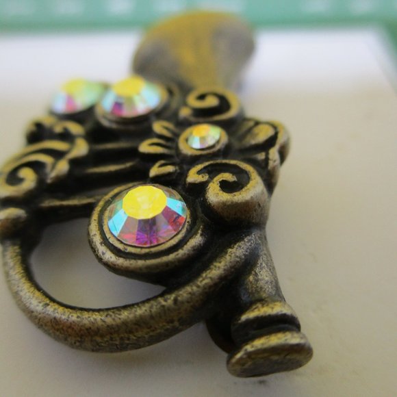 2002 Roman Inc. AB Rhinestone Trumpet Brooch Roman Inc Seasons Greetings Holiday - Picture 7 of 12